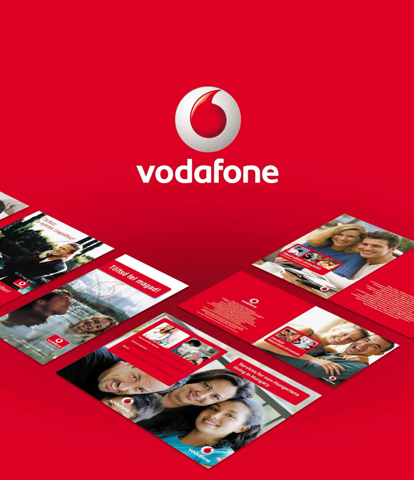 Vodafone below-the-line campaign material: banners, booklets, leaflets and posters.
